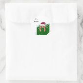Kerst Kitty Kat Ronde Sticker (Tas)
