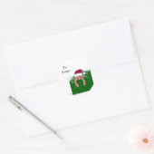 Kerst Kitty Kat Ronde Sticker (Envelop)