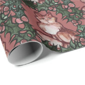 Kerst Kitty Kat Xmas Sinaasappel Tabby Katten Cadeaupapier (Rol Hoek)