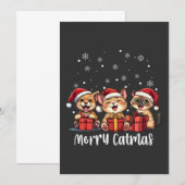 Kerst Kitty Katten Vrolijk Kerstfeest Kaart (Voorkant / Achterkant)