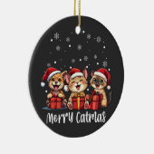 Kerst Kitty Katten Vrolijk Kerstfeest Keramisch Ornament (Rechts)