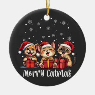 Kerst Kitty Katten Vrolijk Kerstfeest Keramisch Ornament
