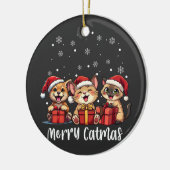 Kerst Kitty Katten Vrolijk Kerstfeest Keramisch Ornament (Links)