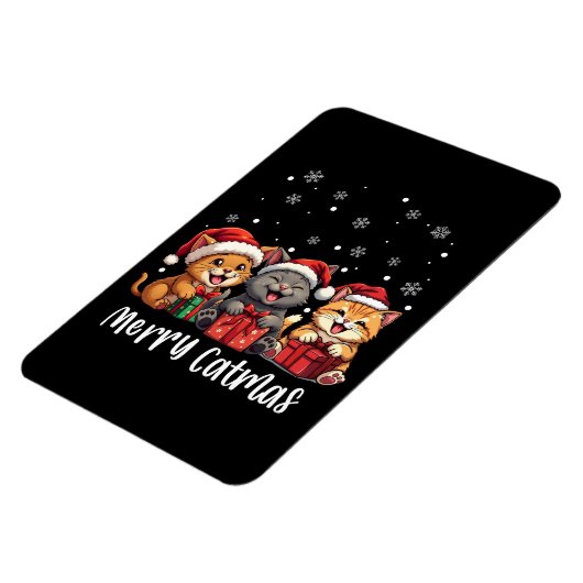 Kerst Kitty Katten Vrolijk Kerstfeest Magneet (Linkerzijde)