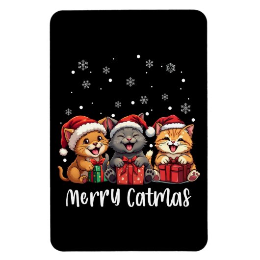 Kerst Kitty Katten Vrolijk Kerstfeest Magneet (Verticaal)