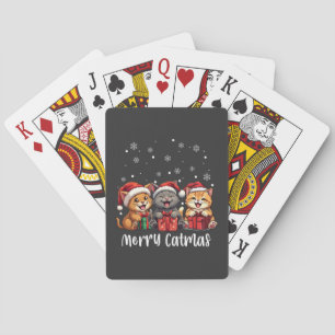 Kerst Kitty Katten Vrolijk Kerstfeest Pokerkaarten