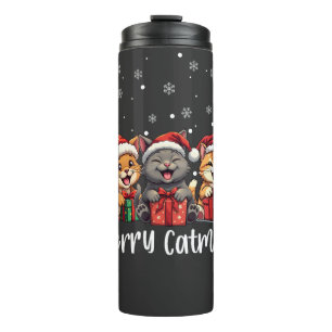 Kerst Kitty Katten Vrolijk Kerstfeest Thermosbeker