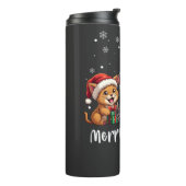 Kerst Kitty Katten Vrolijk Kerstfeest Thermosbeker (Gedraaid links)