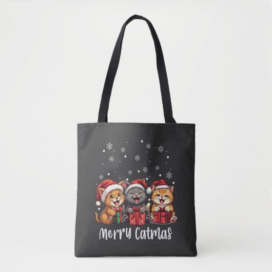 Kerst Kitty Katten Vrolijk Kerstfeest Tote Bag (Voorkant)