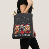 Kerst Kitty Katten Vrolijk Kerstfeest Tote Bag (Dichtbij)