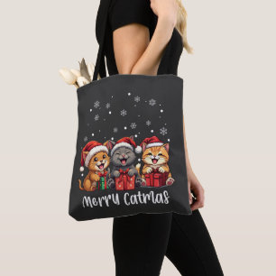Kerst Kitty Katten Vrolijk Kerstfeest Tote Bag