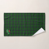 Kerst klassiek groen geruite rode holly bladeren bad handdoek (Handdoek)