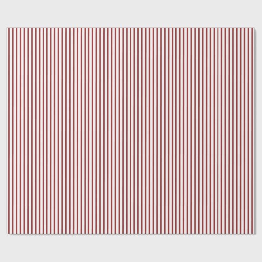 Kerst klassiek rood/Gebroken wit gestreept Cadeaupapier (Vlak)