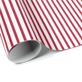 Kerst klassiek rood/Gebroken wit gestreept Cadeaupapier (Rol Hoek)