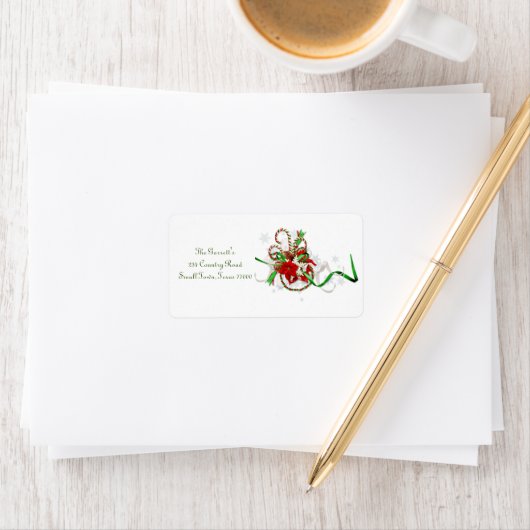 Kerst Klassiek Snoep canePersonalized Adres Etiket (Insitu)