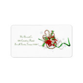 Kerst Klassiek Snoep canePersonalized Adres Etiket (Voorkant)