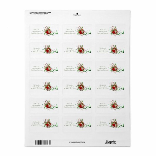 Kerst Klassiek Snoep canePersonalized Adres Etiket (Full Sheet)