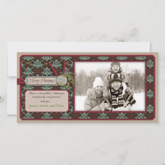 Kerst Klassieke Fotokaart Feestdagenkaart (Voorkant)