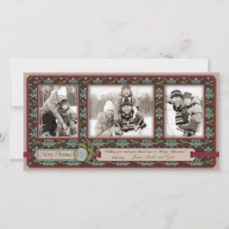 Kerst Klassieke Fotokaart Trio Feestdagenkaart
