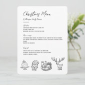 Kerst klassieke illustratie menu (Staand voorkant)