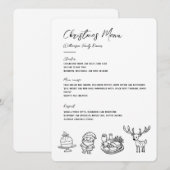 Kerst klassieke illustratie menu (Voorkant / Achterkant)