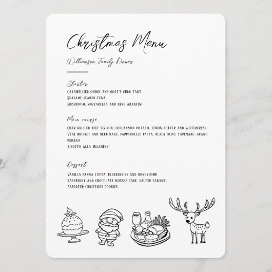 Kerst klassieke illustratie menu (Voorkant)