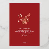 Kerst Klassieke Rode Blad Vette JOY Collage Foto Folie Feestdagenkaart (Achterkant)