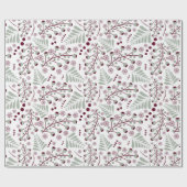 Kerst Klassieke rode en groene patronen Cadeaupapier (Vlak)