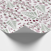 Kerst Klassieke rode en groene patronen Cadeaupapier (Hoek)