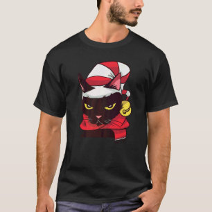 Kerst Kledij Hoed Sjaal Boze Katten T-shirt
