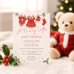 Kerst Kledinglijn Baby Shower Kaart