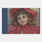 Kerst Klein Meisje Telefoon Antiek Inpakpapier Vel (Voorkant 2)