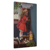 Kerst Klein Meisje Telefoon Antiek Klembord (Rechts)