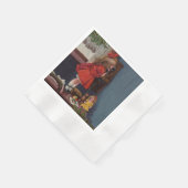 Kerst Klein Meisje Telefoon Antiek Servet (Hoek)