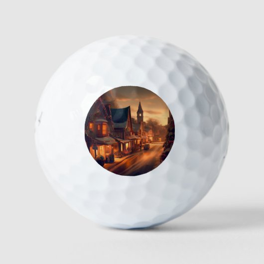 Kerst klein stadje (1) golfballen (Voorkant)