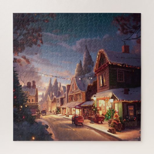 Kerst klein stadje (5) legpuzzel (Verticaal)