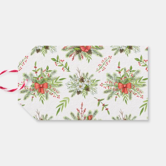 Kerst klein varken trekken slee cadeaulabel (Achterkant Horizontaal)