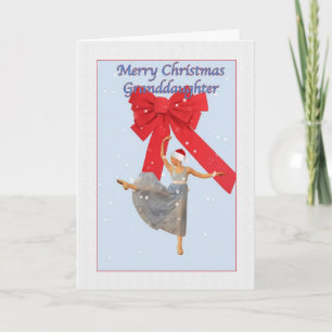 Kerst, kleindochter, ballerina feestdagen kaart