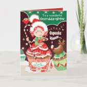 Kerst, kleindochter, Cupcake Marcy Pam Kaart (Voorkant)