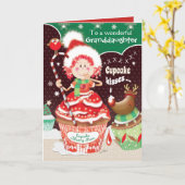 Kerst, kleindochter, Cupcake Marcy Pam Kaart (Gele Bloem)