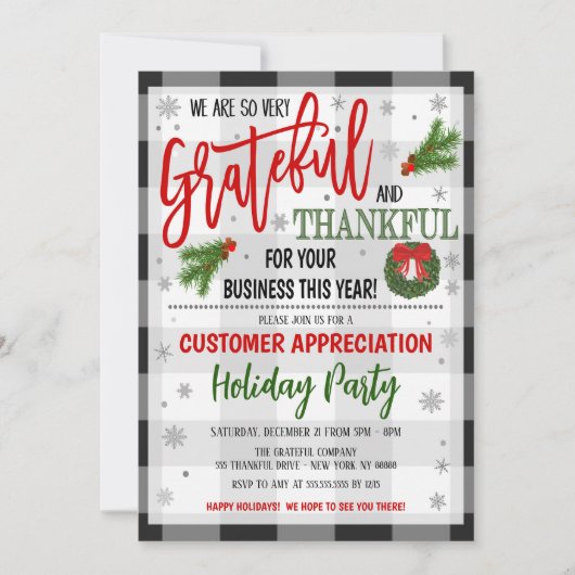 Kerst Kleine Bedrijven Waardering Partij Uitnodige Kaart (Voorkant)