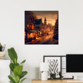 Kerst Kleine Stad 1 Poster (Thuiskantoor)