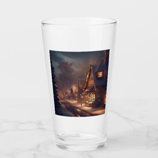 Kerst Kleine Stad 2 Glas (Voorkant)