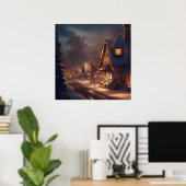 Kerst Kleine Stad 2 Poster (Thuiskantoor)
