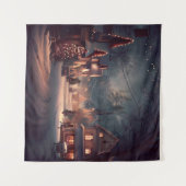 Kerst Kleine Stad 3 Wandkleed (Voorkant (horizontaal))