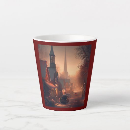 Kerst Kleine Stad 4 Latte Mok (Voorkant)