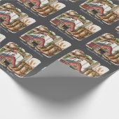 Kerst Kleine Stad Retro Westerne Cowgirl Laarzen Cadeaupapier (Hoek)