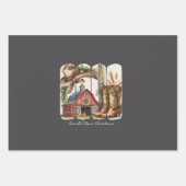 Kerst Kleine Stad Retro Westerne Cowgirl Laarzen Inpakpapier Vel (Voorkant)