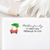 Kerst kleine tijden auto retour adres label (Insitu)