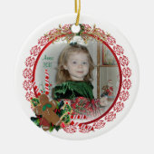 Kerst Kleinkind portret in krans Keramisch Ornament (Voorkant)